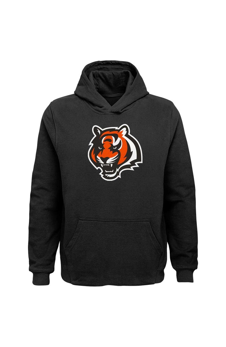 Outerstuff Youth Black Cincinnati Bengals Team Logo Pullover Hoodie, Main, color, Black