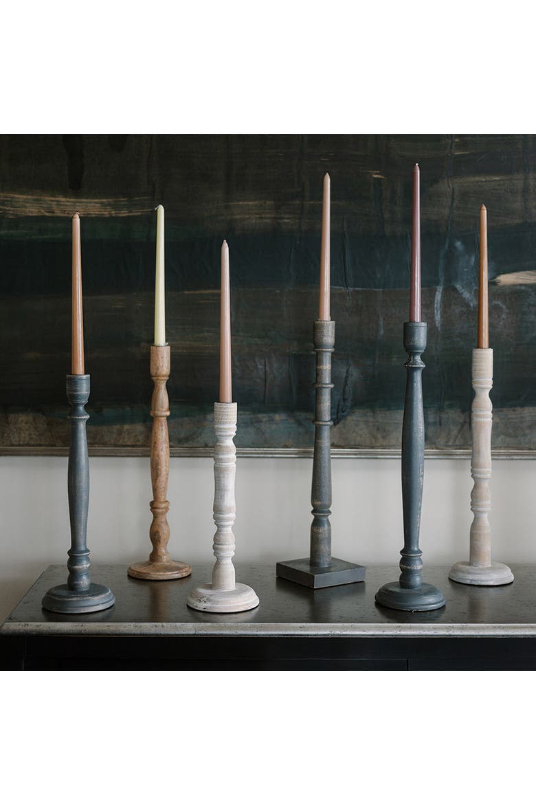 Tapered Candle Holder, Dark Grey Wood, Alternate, color, Dark Grey