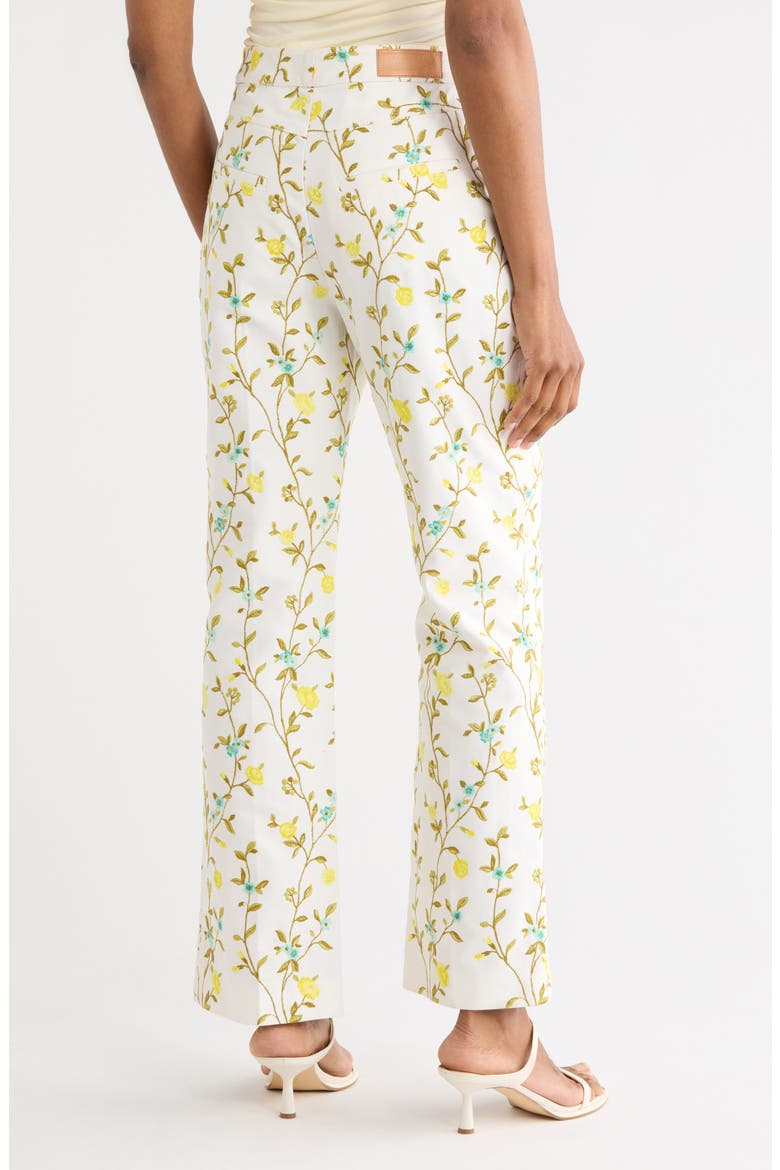 Floral Cotton Blend Pants, Alternate, color, LEMON