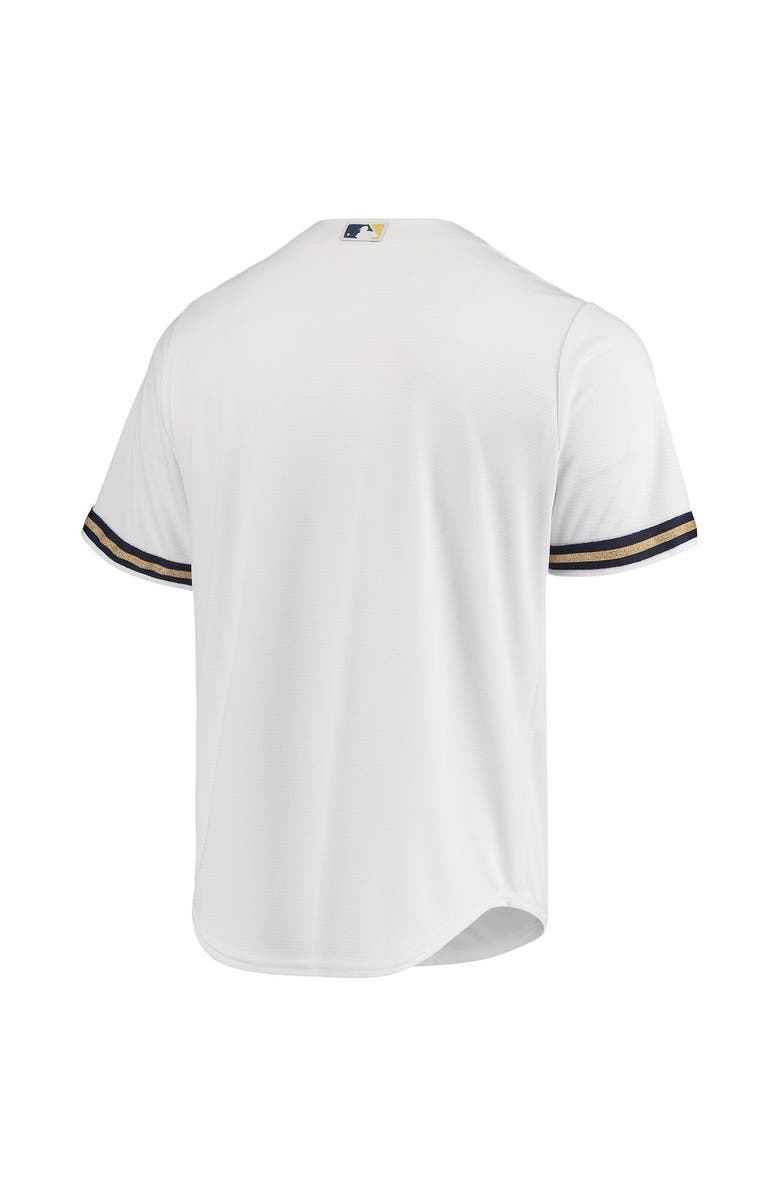 MAJESTIC Men's Majestic White Milwaukee Brewers Team Official Jersey, Alternate, color, White