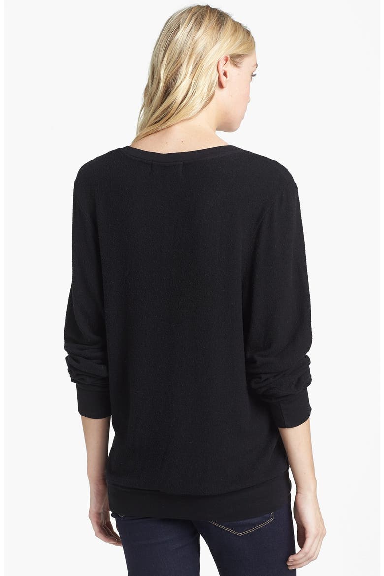 'Anchor' V-Neck Sweater, Alternate, color, JET BLACK