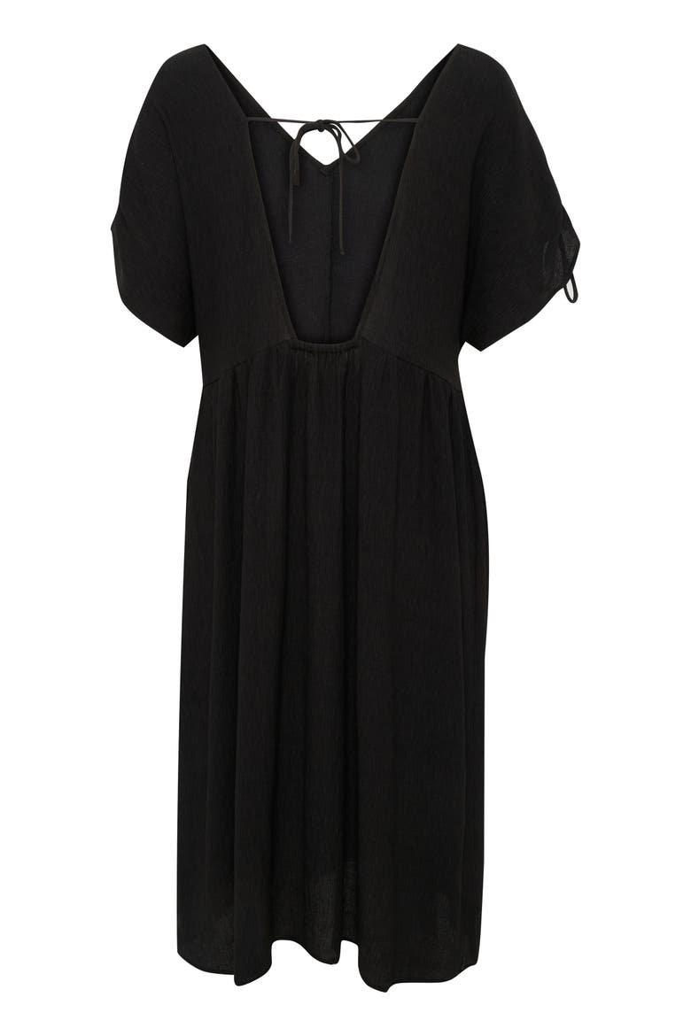 Kehlani Open Back Short Sleeve Dress, Alternate, color, Black