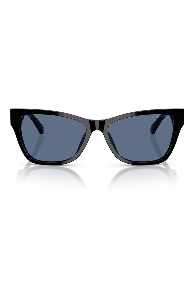 55mm Pillow Sunglasses, Main, color, BLACK BLUE