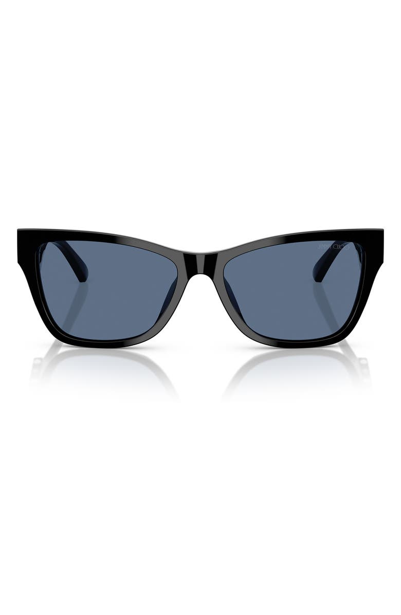 Jimmy Choo 55mm Pillow Sunglasses, Main, color, Black Blue