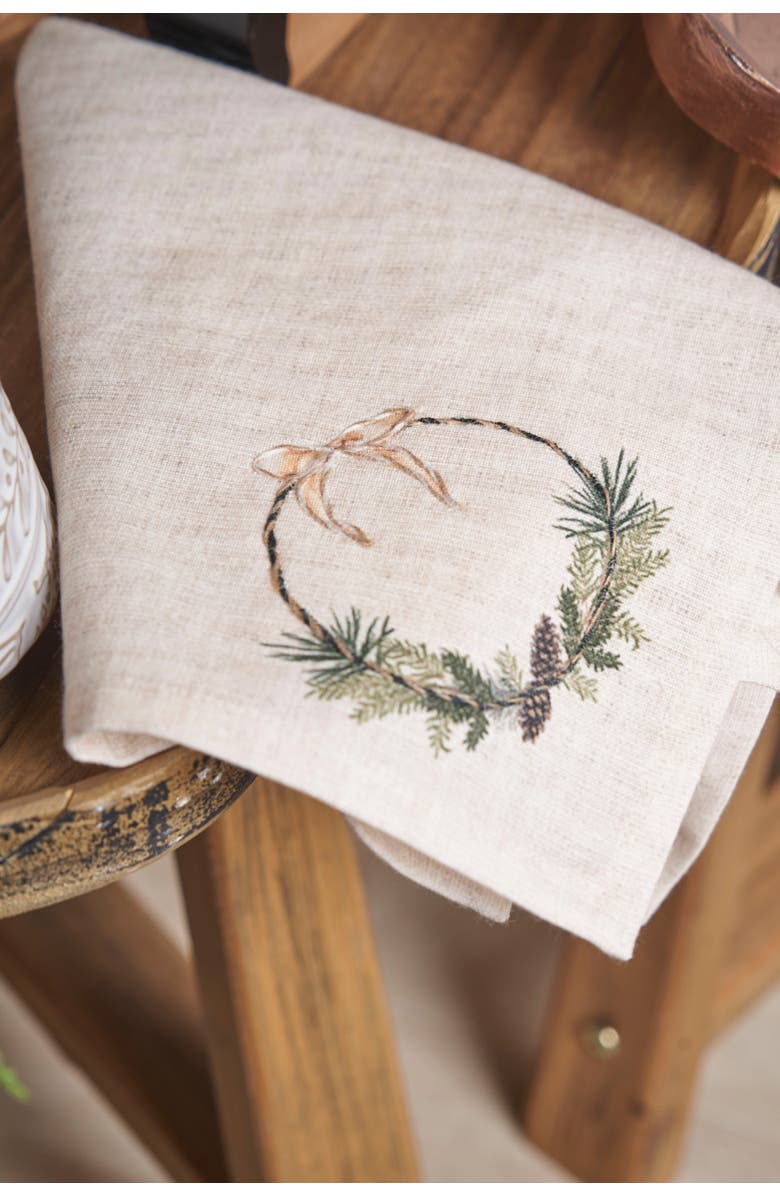 C&F Home Pinecone Wreath 100% Cotton Handtowel, Alternate, color, Green