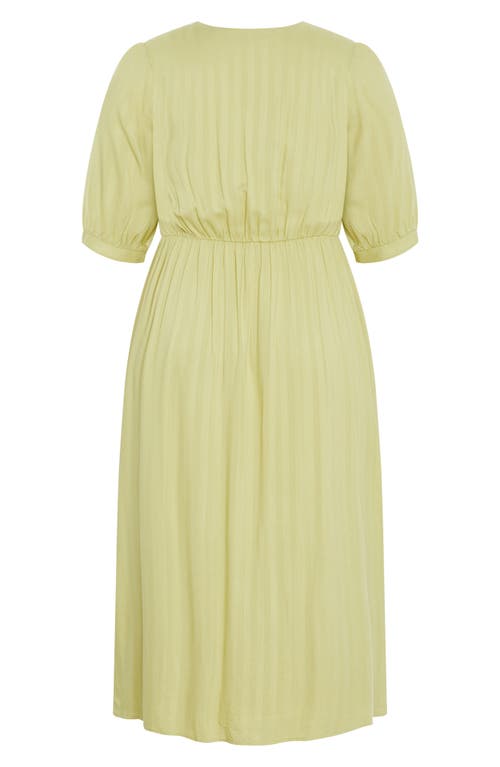 City Chic Charli Button-up Midi Dress In Light Khaki
