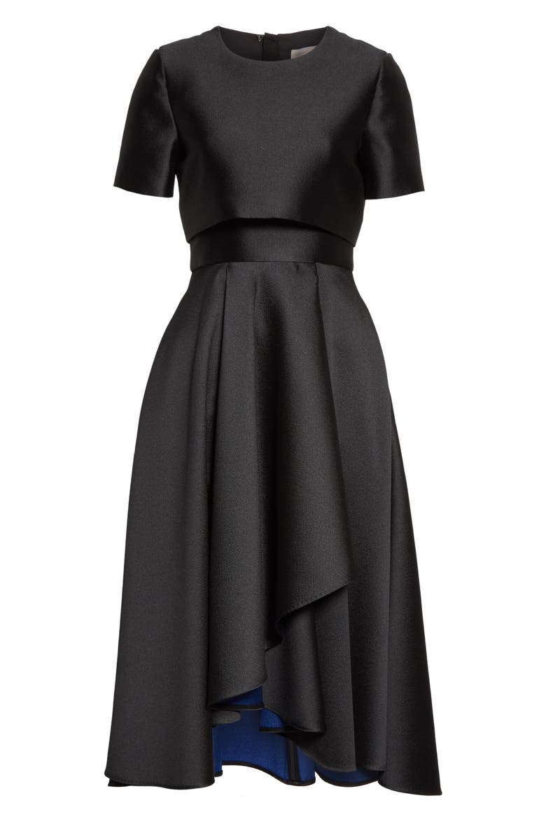 Double Face Cocktail Dress, Alternate, color, BLACK