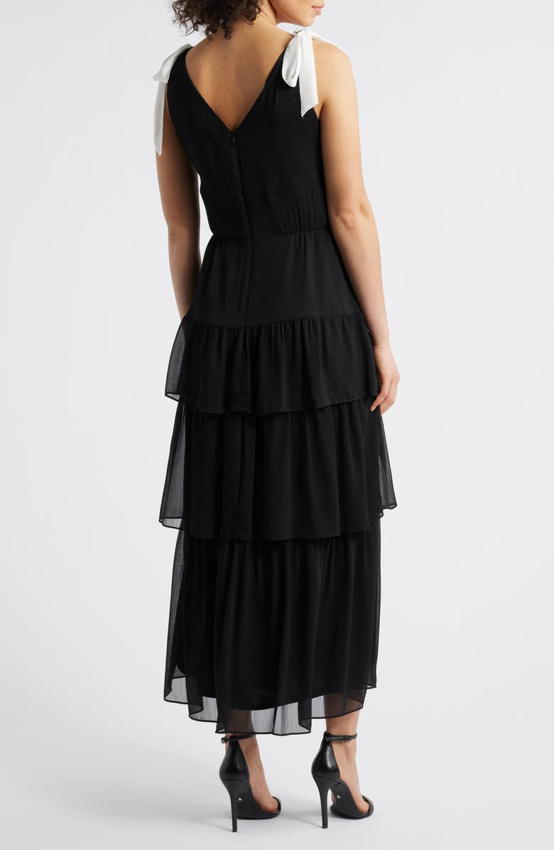 Julia Jordan Contrast Bow Detail Tiered Dress, Alternate, color, 