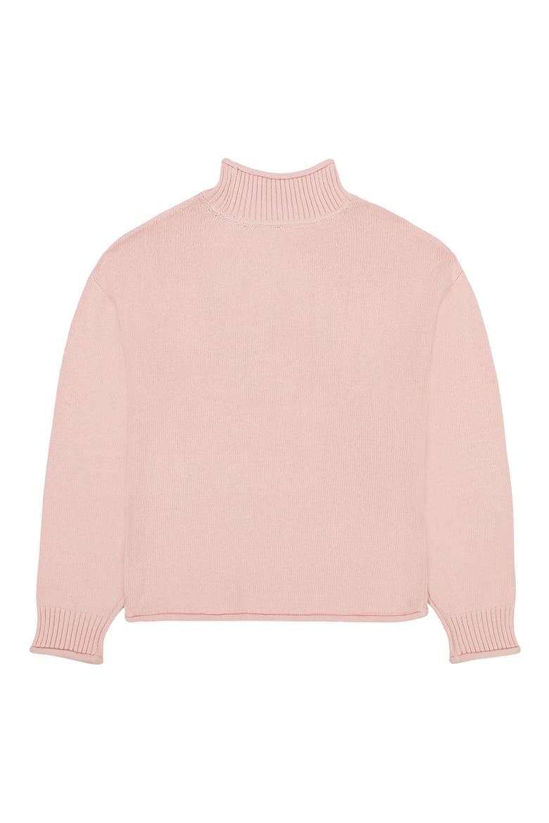 Kids' Heart Roll Neck Sweater, Alternate, color, LOTUS