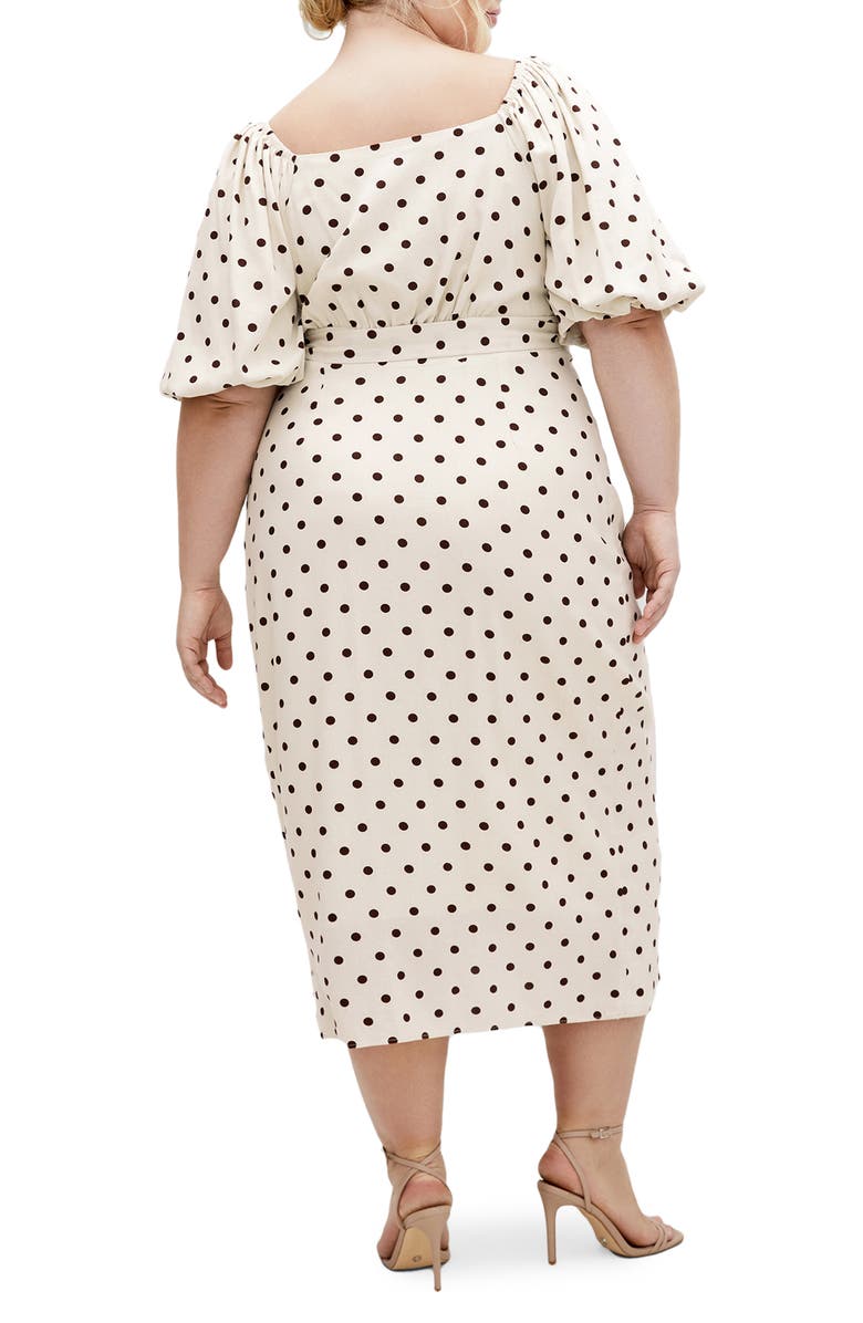 City Chic Claudine Faux Wrap Chiffon Midi Dress, Alternate, color, Sweet Spot