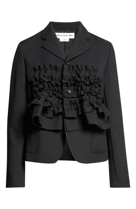 Ruffle Gabardine Jacket