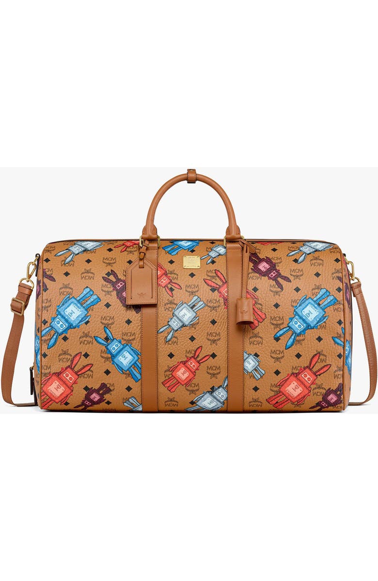 MCM X-Large Ottomar Weekender Bag in Rabot Visetos, Main, color, Cognac
