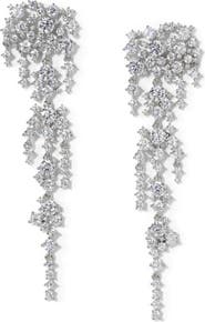 Nadri Starlight Cluster Cubic Zirconia Chandelier Earrings