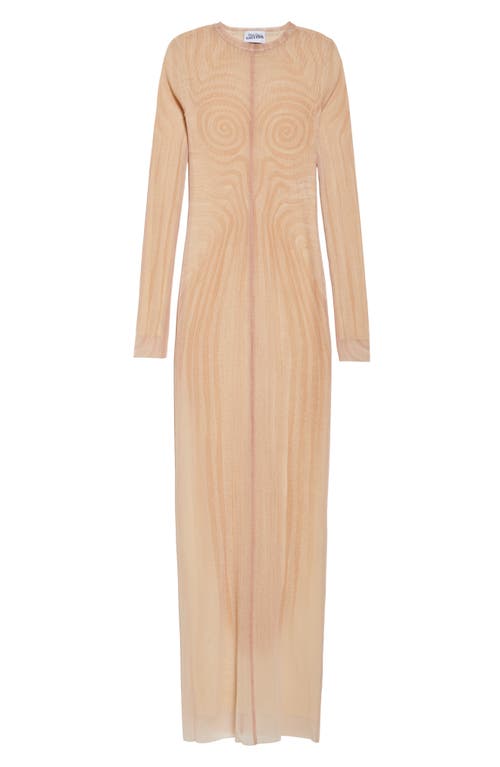Jean Paul Gaultier Spiral Long Sleeve Mesh Dress