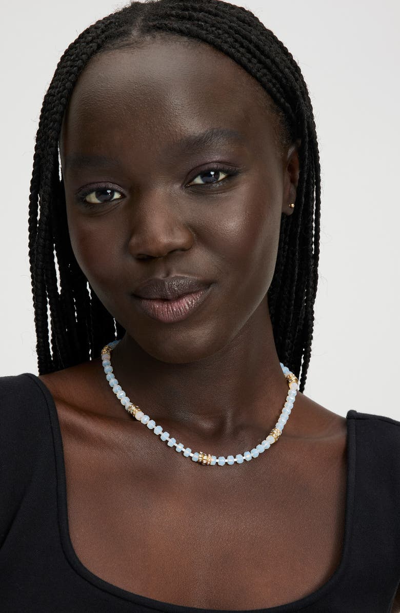 Kate Spade New York beaded necklace, Alternate, color, White Gold.