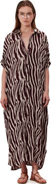 Gottex Beach Life Solena Printed Crêpe Oversized Shirt Dress Cover-Up