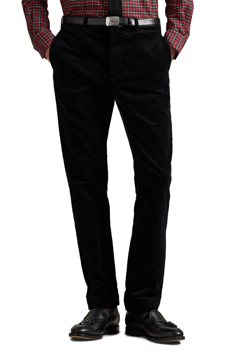 Polo Ralph Lauren Andover Slim Fit Stretch Corduroy Pants, Main, color, Polo Black