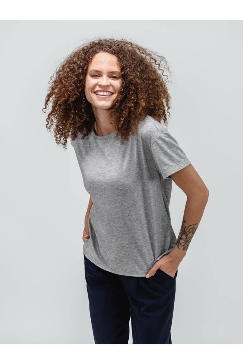 Women's Composite Merino Boxy Tee, Alternate, color, Pale Grey Heather
