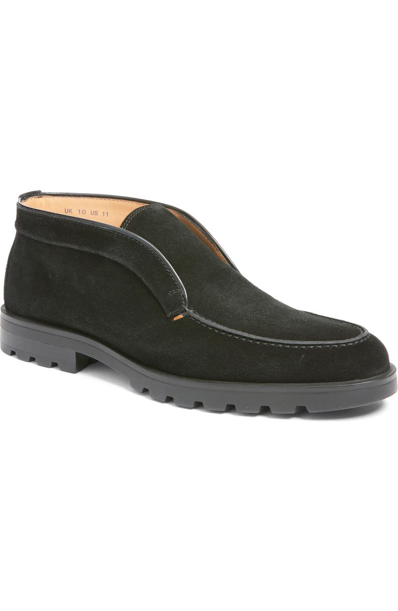 Santoni Lug Sole Slip-On Shoe, Main, color, Black