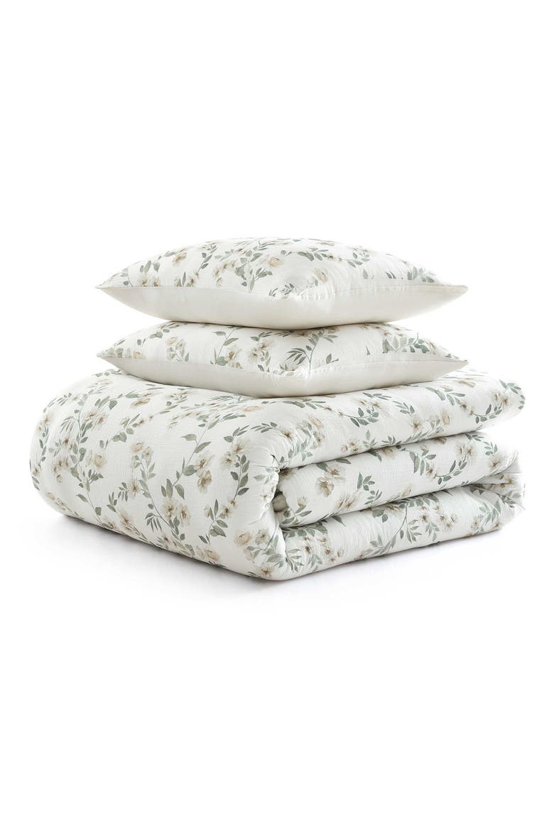 Hazel Floral Cotton Comforter Set, Main, color, ALDER