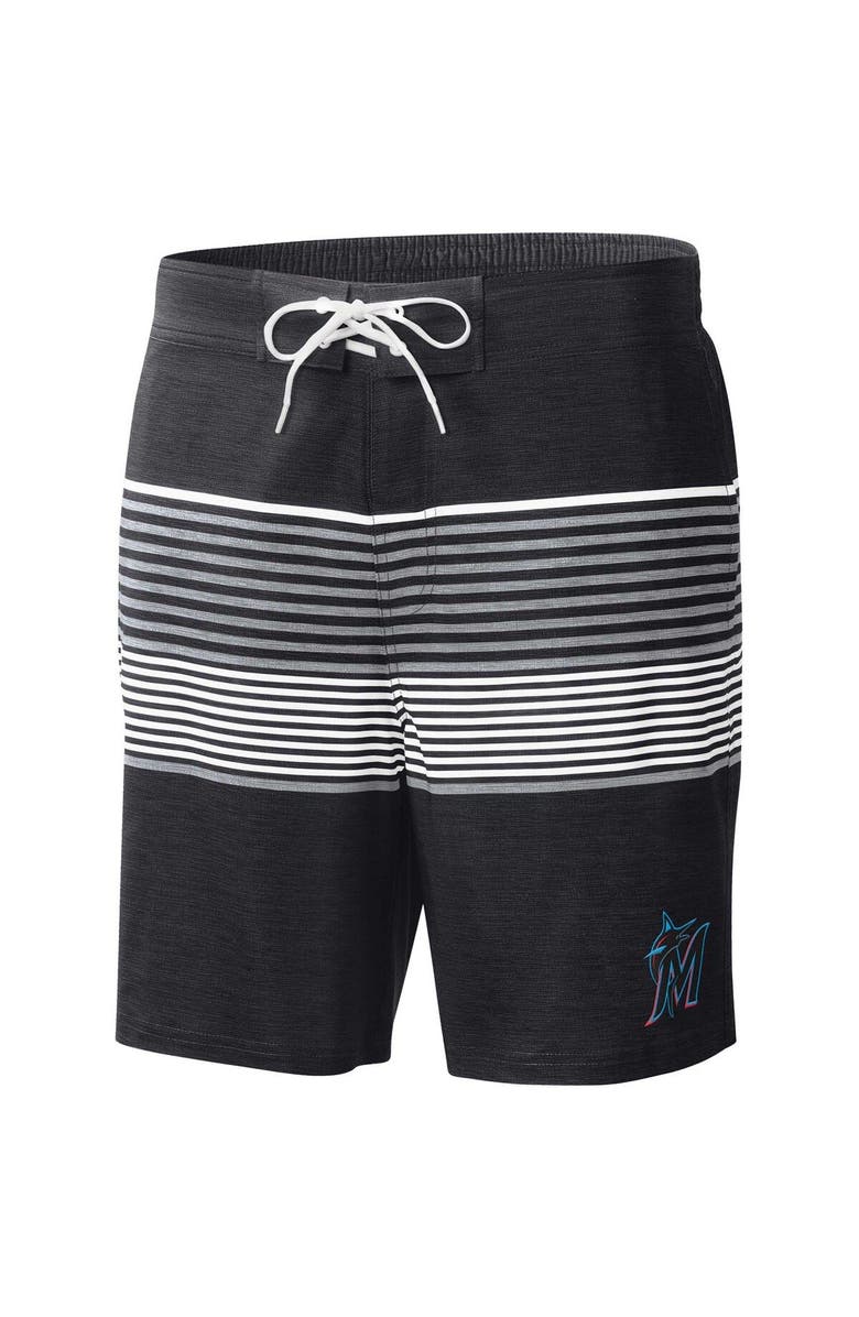 G-III SPORTS BY CARL BANKS Men's G-III Sports by Carl Banks  Black Miami Marlins Coastline Volley Swim Shorts, Alternate, color, Black