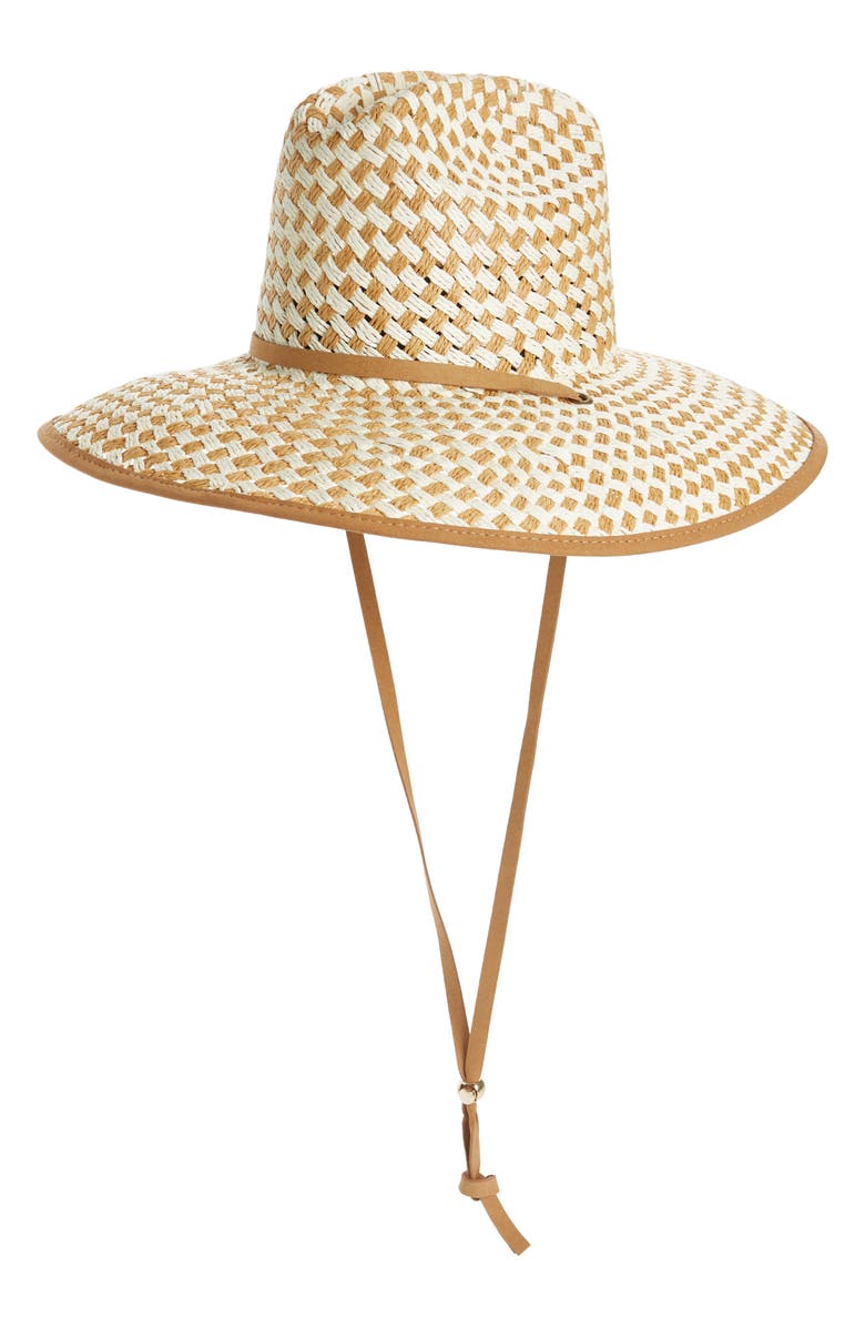 Lele Sadoughi Check Straw Hat, Main, color, 