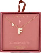 Leith Cubic Zirconia Heart & Bubble Initial Pendant Necklace