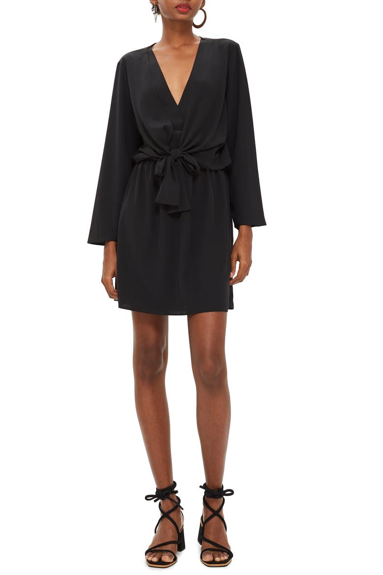 Tiffany Knot Minidress, Main, color, BLACK