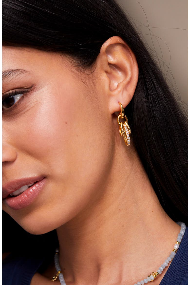 Multidrop Hoop Earrings, Alternate, color, GOLD