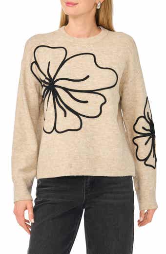 Floral Embroidered Crewneck Sweater