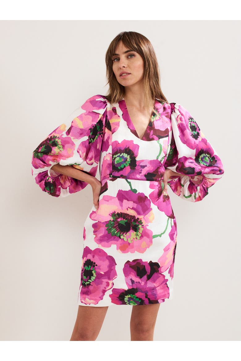 Fiona Puff Sleeve V-Neck Dress, Main, color, Multi