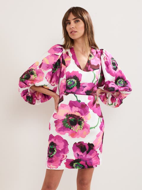 Fiona Puff Sleeve V-Neck Dress