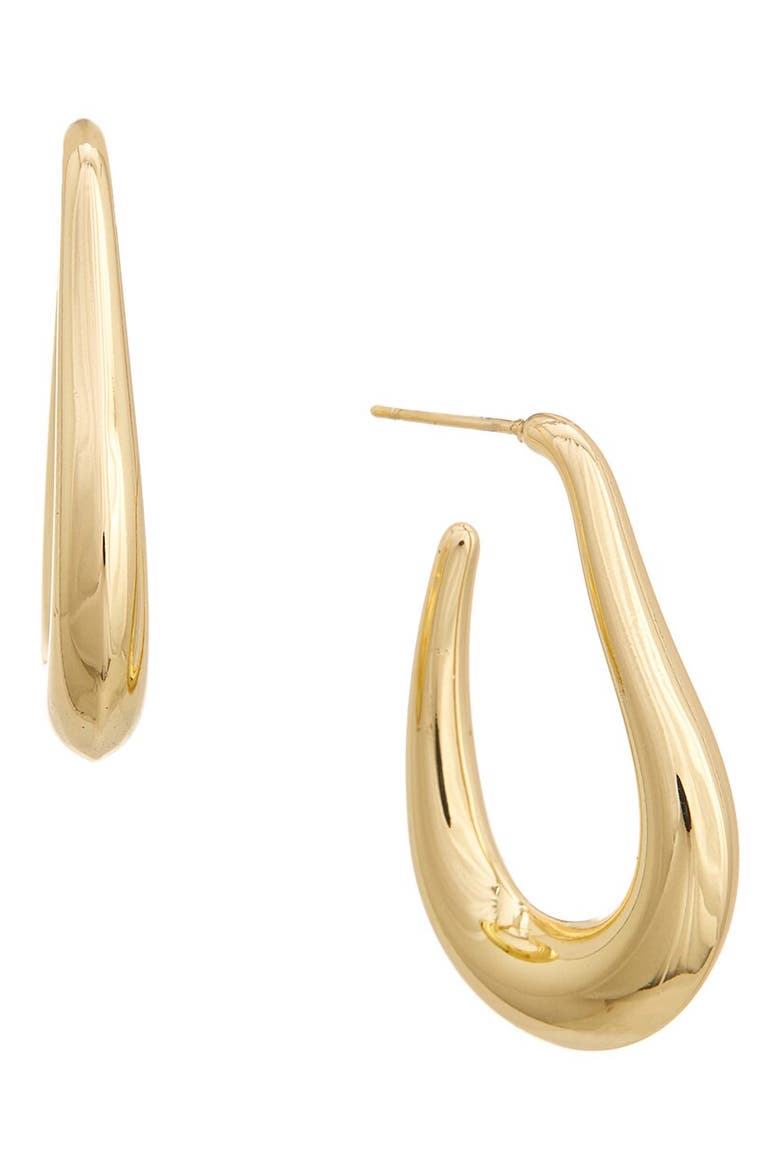 Molten Hoop Earrings, Main, color, GOLD