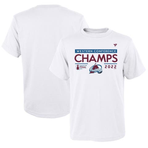 Youth Fanatics Branded White Colorado Avalanche 2022 Western Conference Champions Locker Room T-Shirt