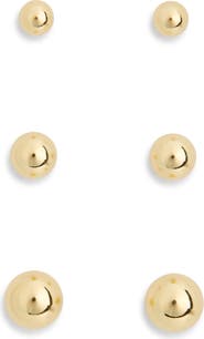 NORDSTROM RACK Set of 3 Demi Fine Ball Stud Earrings