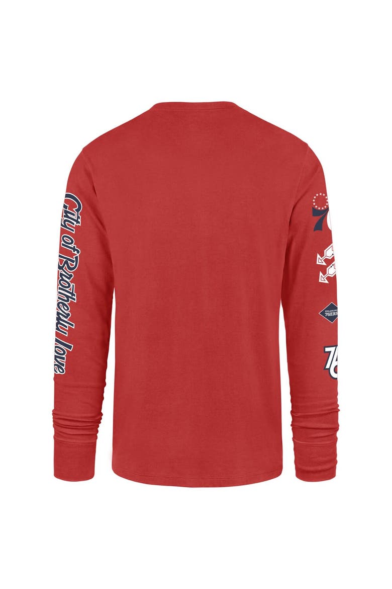 Men's '47 Red Philadelphia 76ers 2023/24 City Edition Triplet Franklin Long Sleeve T-Shirt, Alternate, color, Red