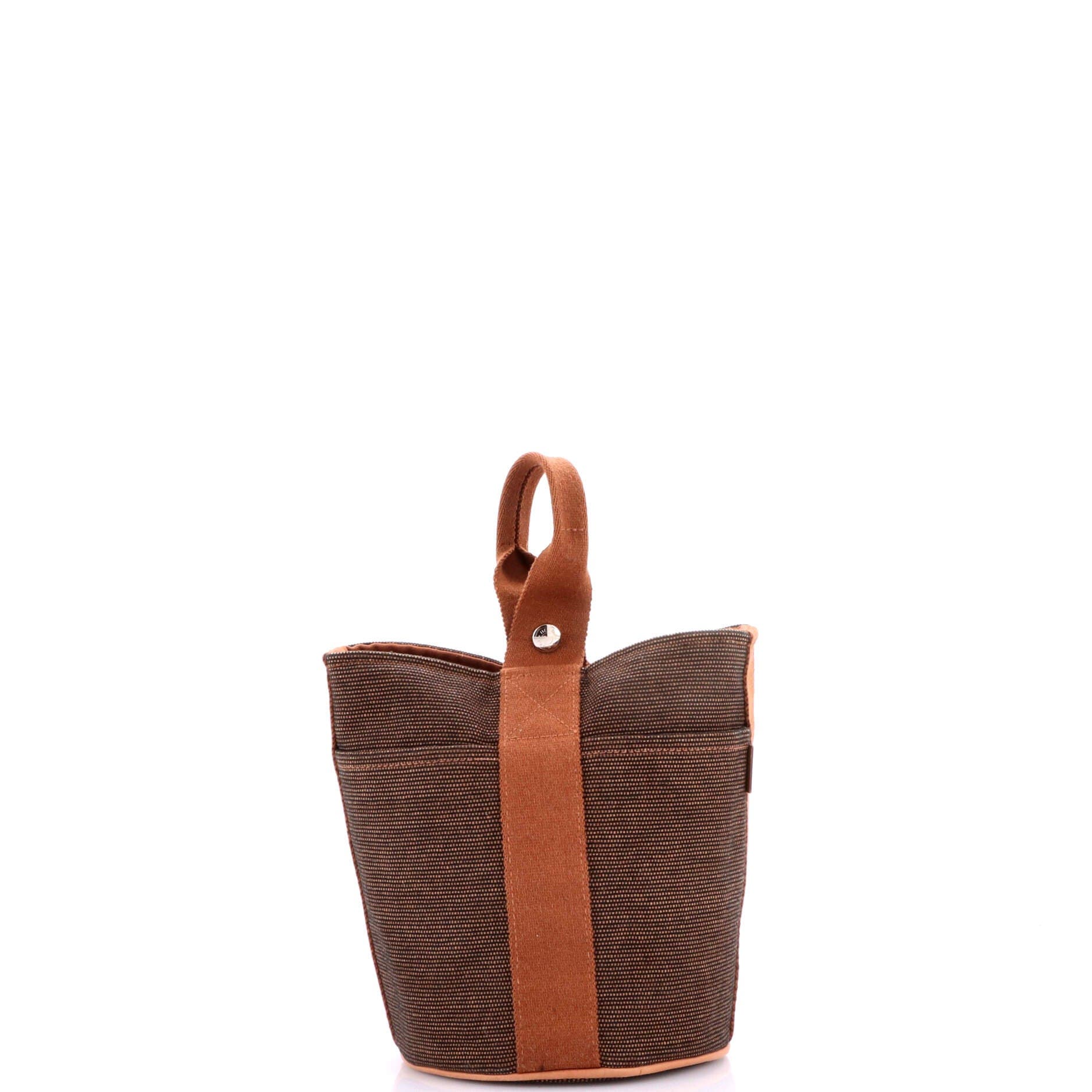 Pre-Owned Hermes Saxo Handbag Toile PM, Alternate, color, Gold