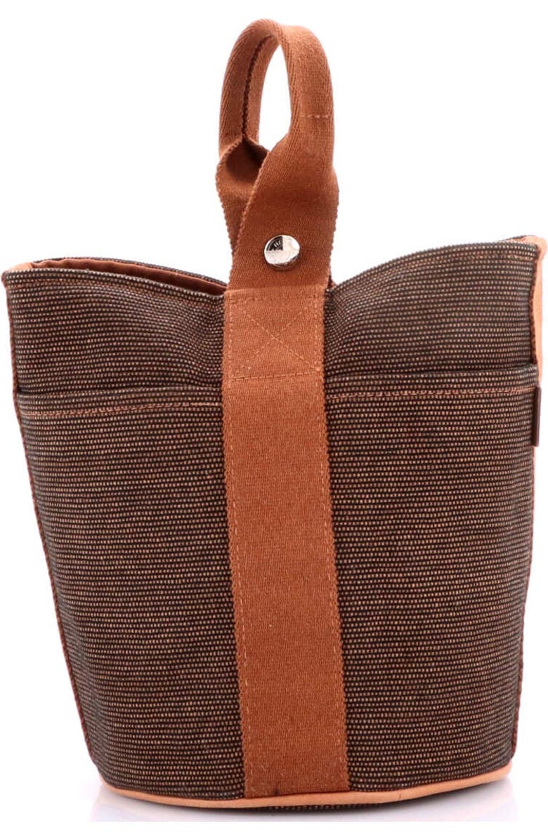 Pre-Owned Hermes Saxo Handbag Toile PM, Alternate, color, Gold