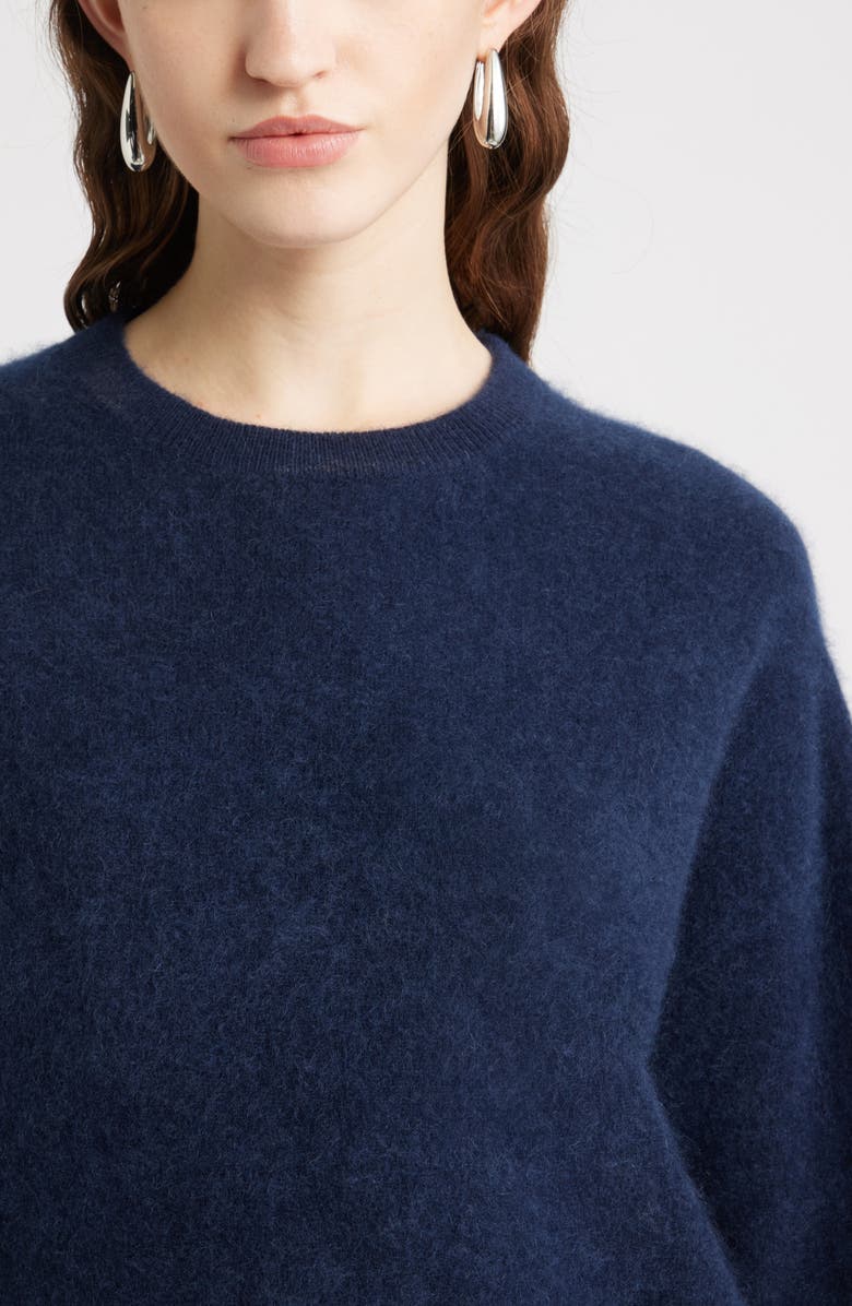 Nordstrom Brushed Cashmere Sweater, Alternate, color, Navy Night