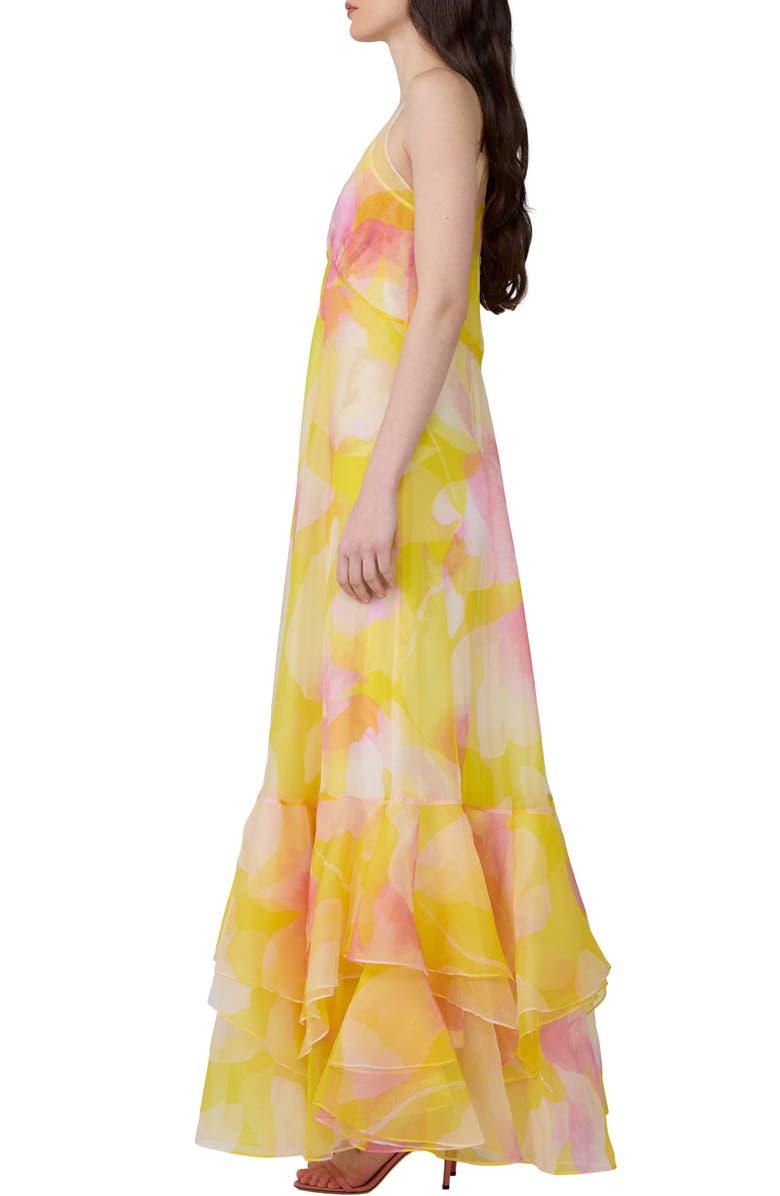 Diane von Furstenberg Astra Abstract Floral Cotton & Silk Gown, Alternate, color, Island Orchid Big White