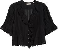 DÔEN Henri Eyelet Trim Organic Cotton Voile Top