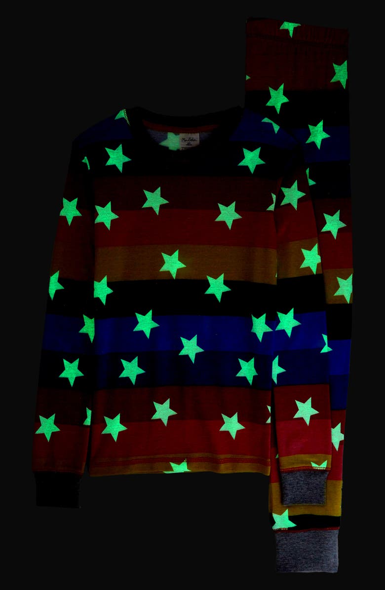 Mini Boden Kids' Glow in the Dark Fitted Two-Piece Cotton Pajamas, Alternate, color, 