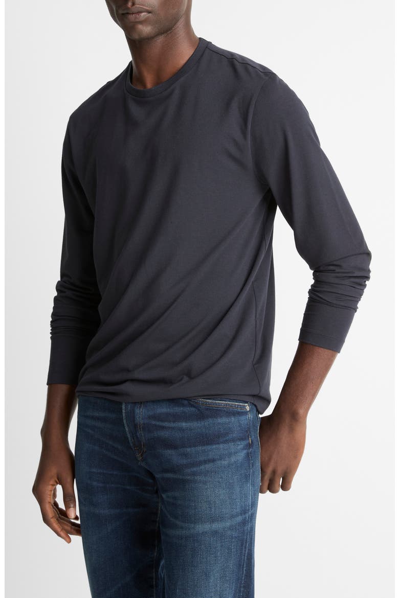 Long Sleeve Cotton & Modal Blend T-Shirt, Alternate, color, COASTAL