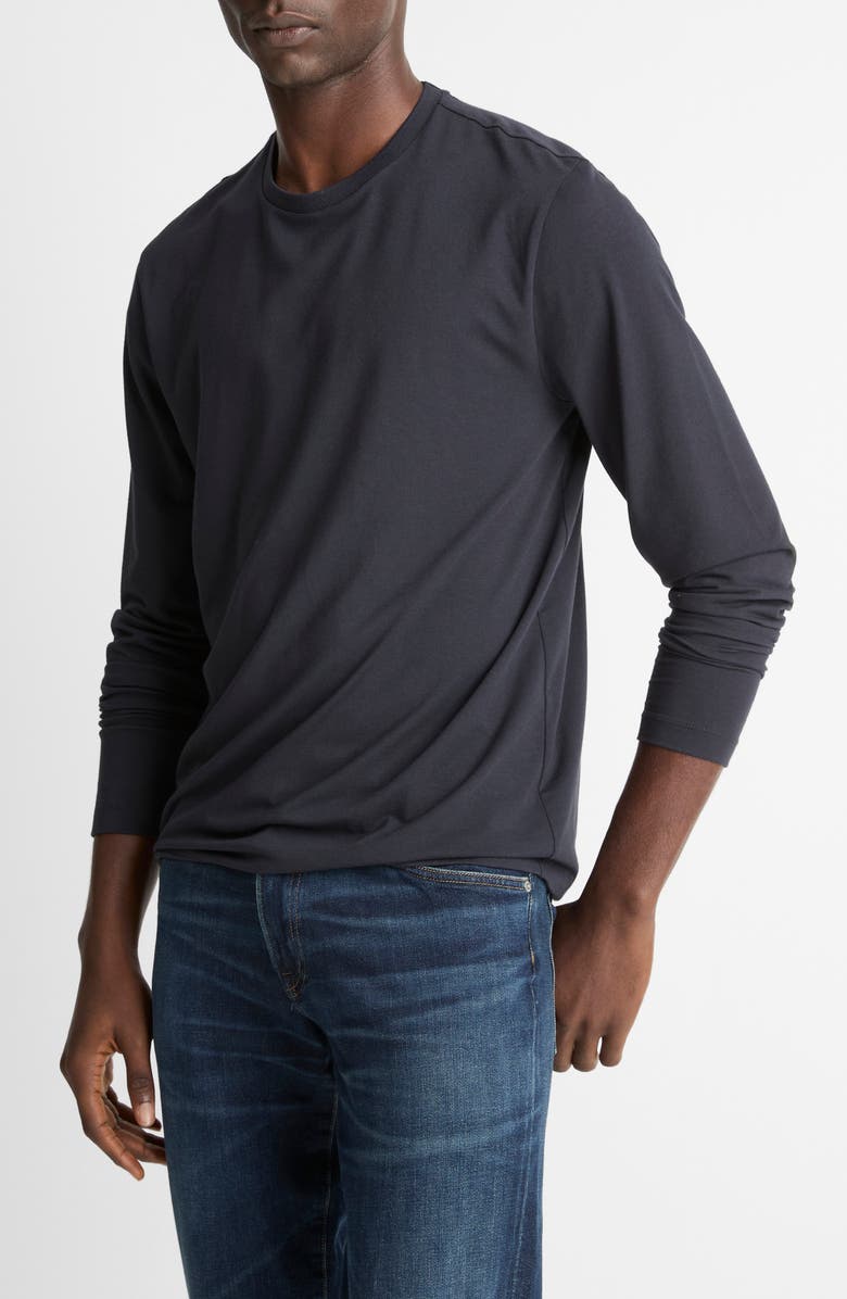 Vince Long Sleeve Cotton & Modal Blend T-Shirt, Alternate, color, Coastal