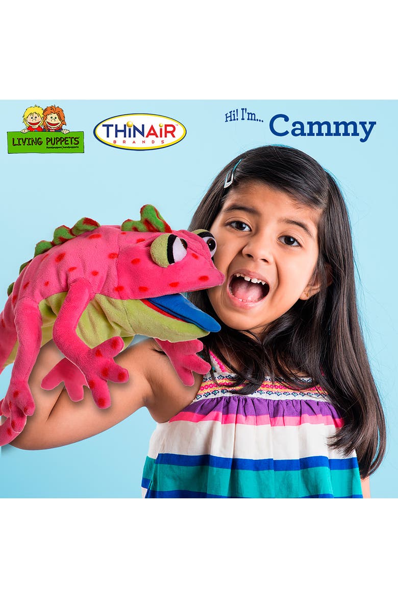 Cammy The Pink Chameleon 16 Inch Plush Hand Puppet, Alternate, color, Pink