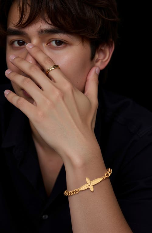 Ettika Faithful Emblem Bracelet In Brass
