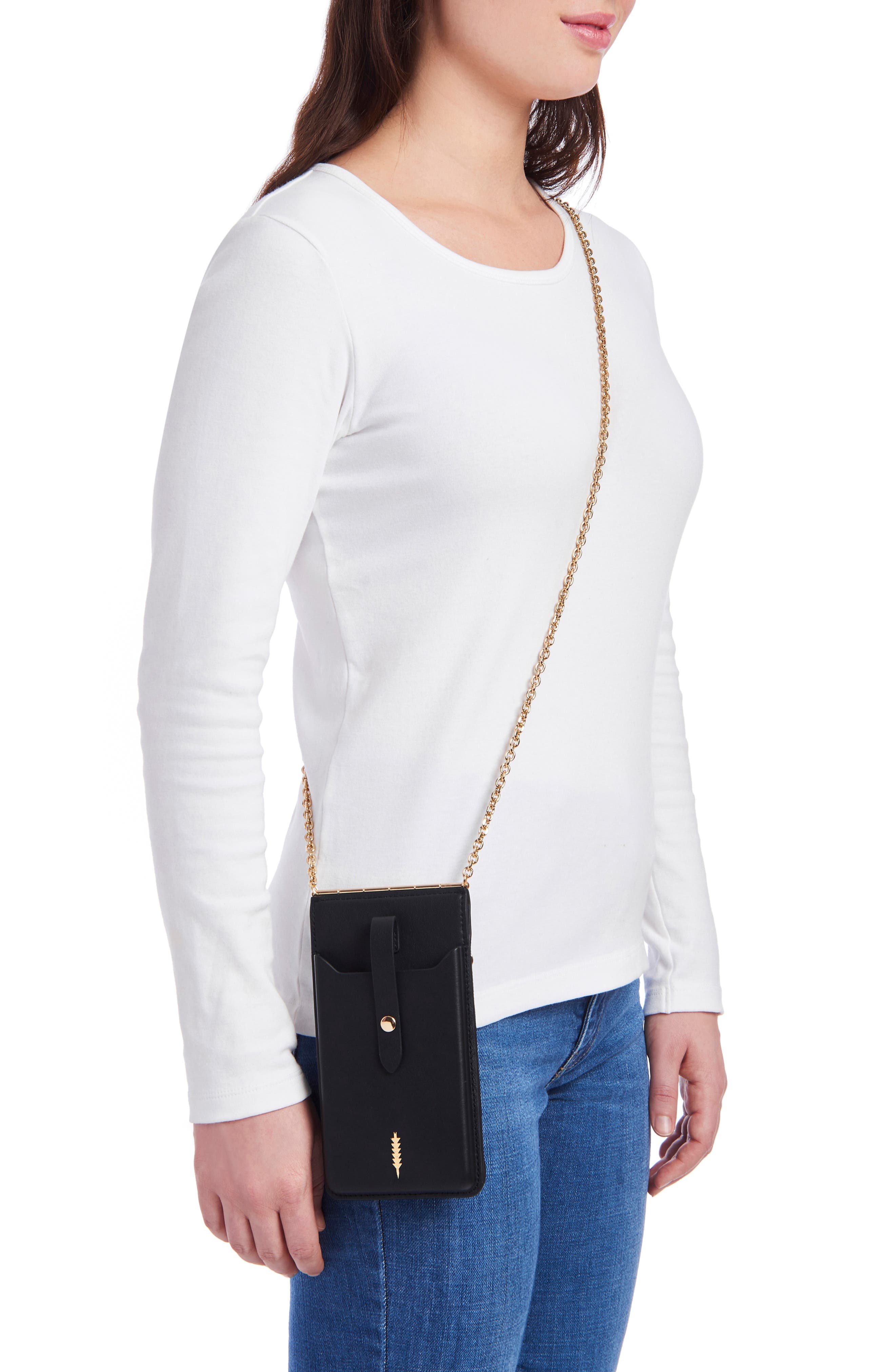 Thacker Nora Leather Phone Crossbody Bag, Alternate, color, 