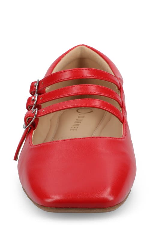 Journee Collection Darlin Multi Strap Mary Jane Flat In Red