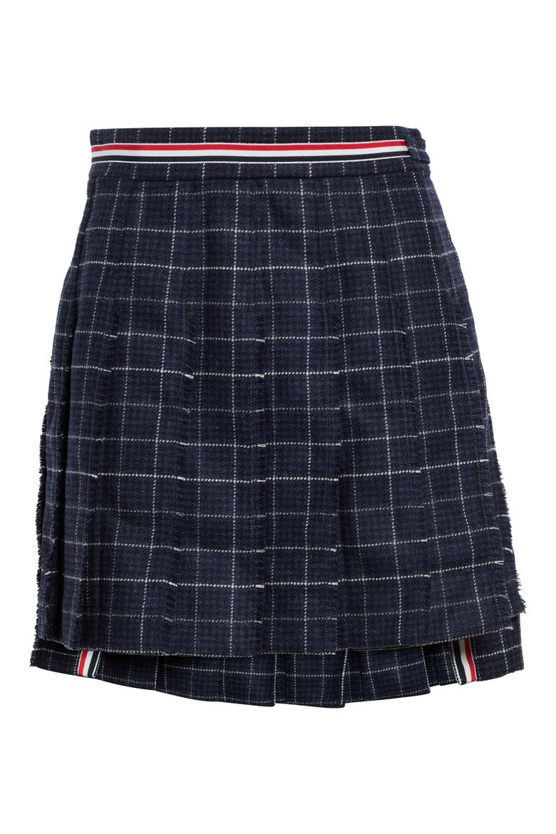 Pleated Wool Miniskirt, Main, color, NAVY