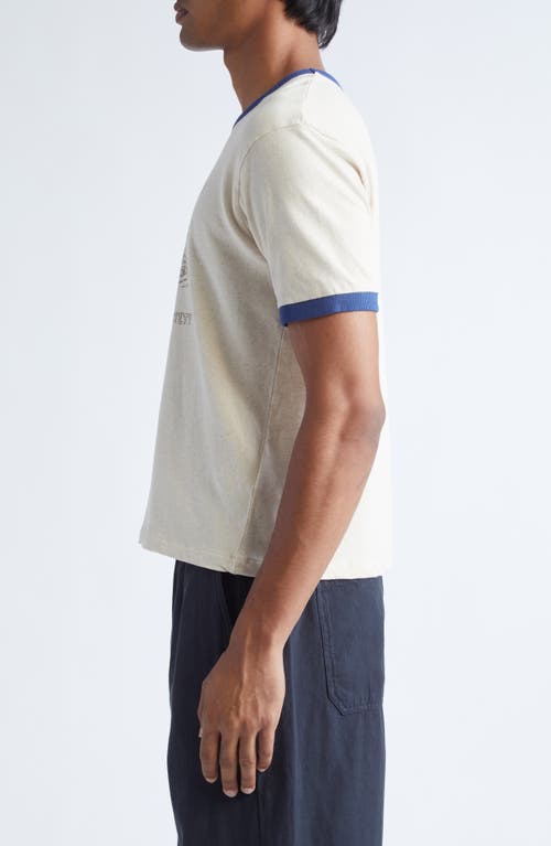 Palmes Mens Broken White Ringer Short-sleeve Cotton Blend T-shirt In White